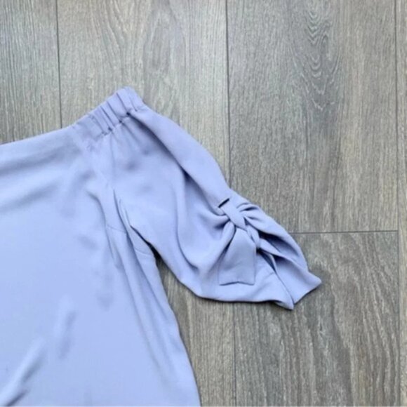 Aritzia Babaton Malik Blouse Top Off The Shoulders Tie Sleeve Purple Size XS - Picture 13 of 16